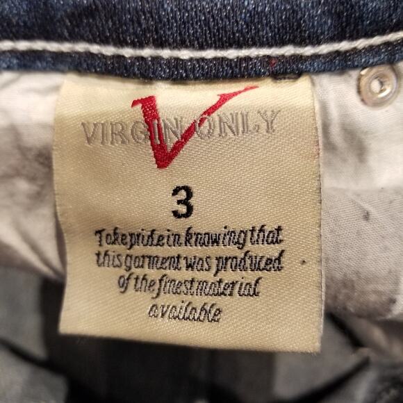Virgin Only Distressed Blue Jeans Low Rise Size 3 - Picture 11 of 16